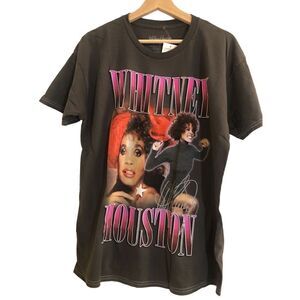 Whitney Houston 2010 Tour Retro Black Vintage washed Tshirt Men’s Size Medium